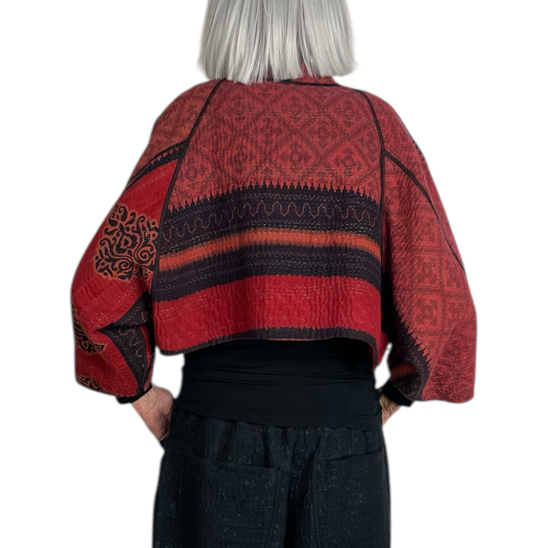 COTTON OVERDYE PUFF SLEEVE SHRUG