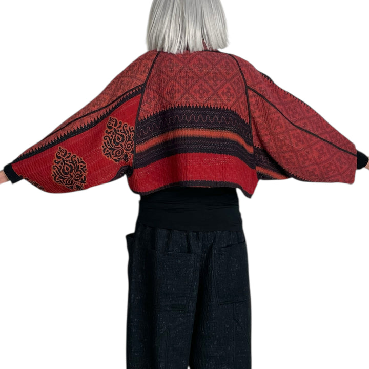 COTTON OVERDYE PUFF SLEEVE SHRUG