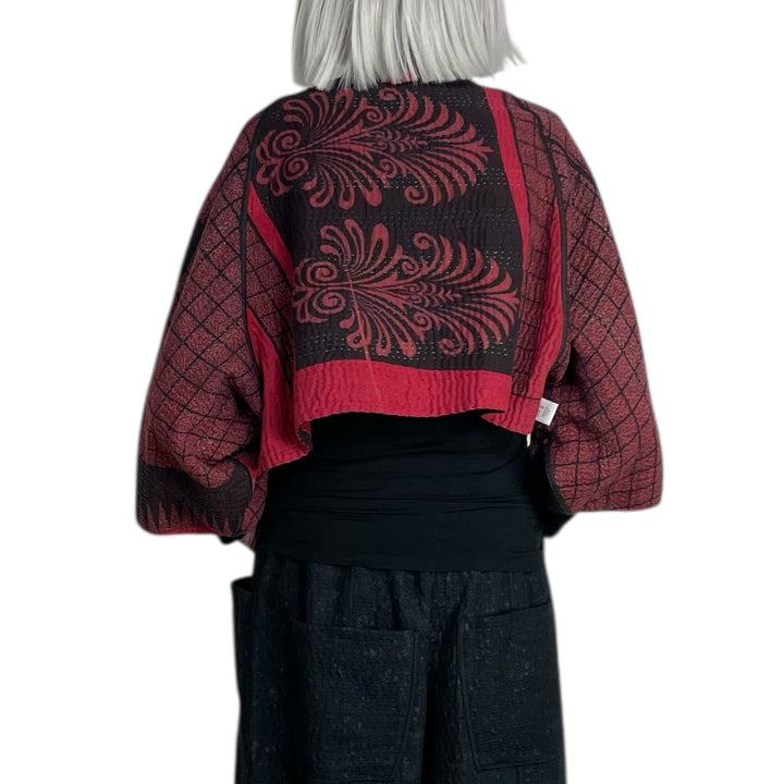 COTTON OVERDYE PUFF SLEEVE SHRUG