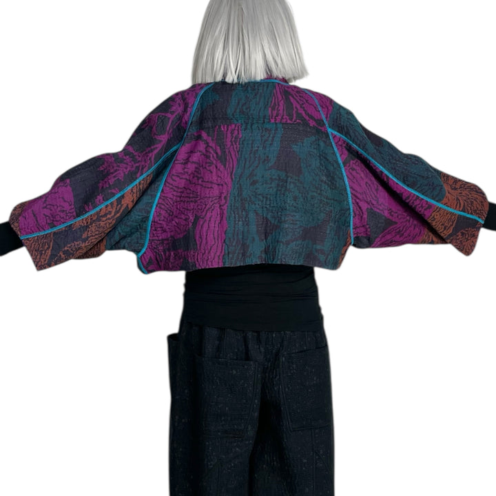 NIGHT FLOWERS PUFF SLEEVE SHRUG