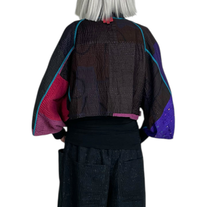 NIGHT FLOWERS PUFF SLEEVE SHRUG