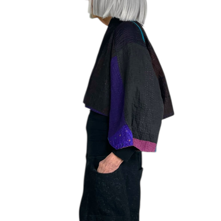 NIGHT FLOWERS PUFF SLEEVE SHRUG