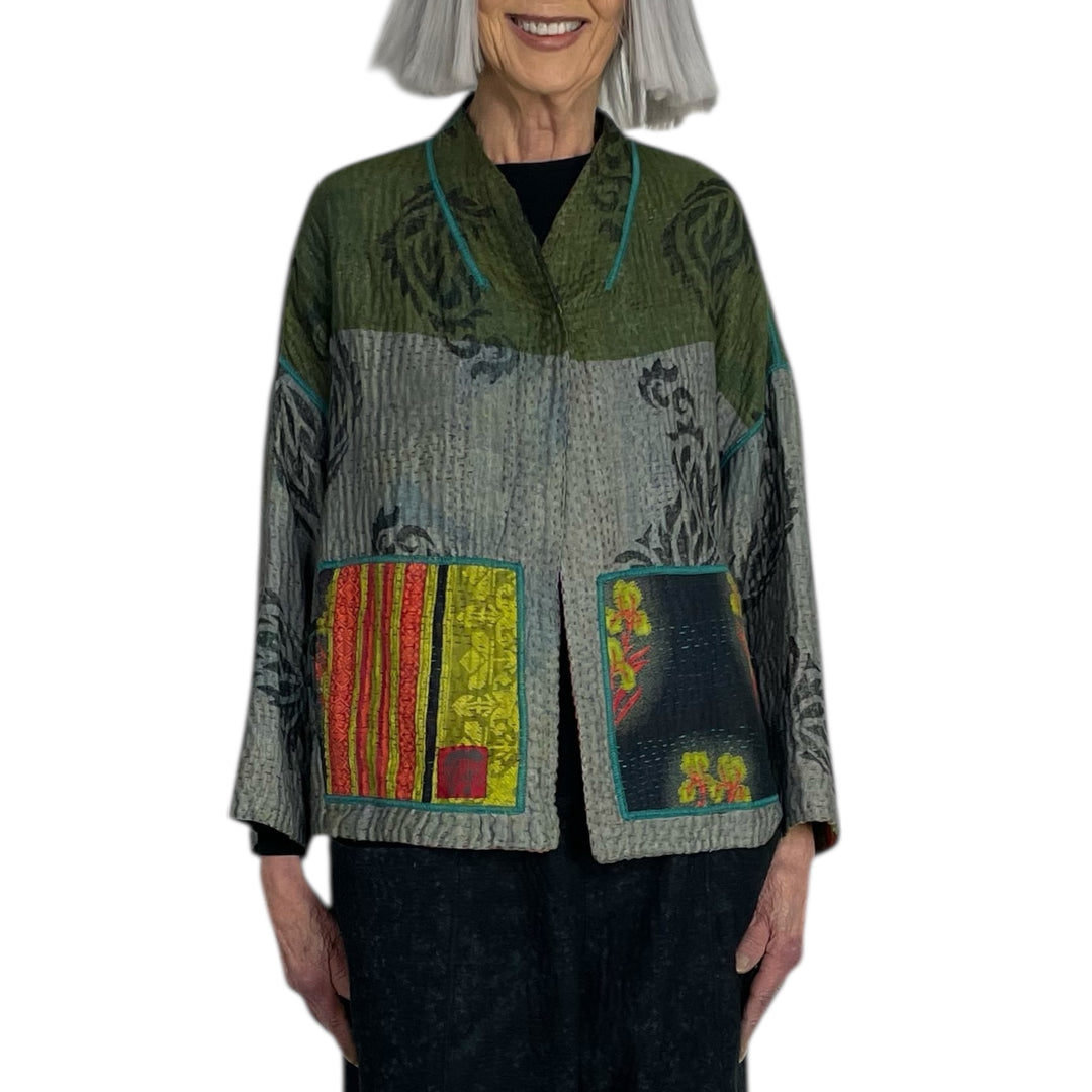 VINTAGE COTTON STAND COLLAR JACKET