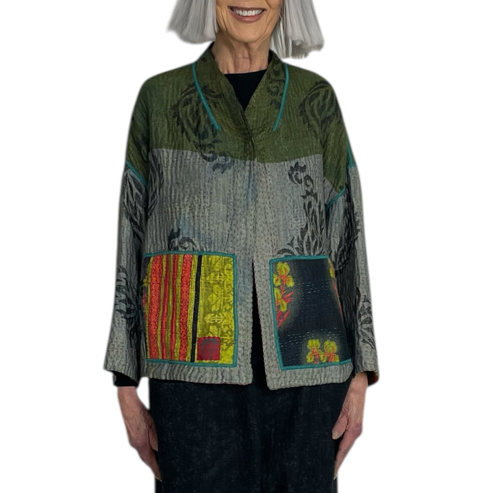 VINTAGE COTTON STAND COLLAR JACKET