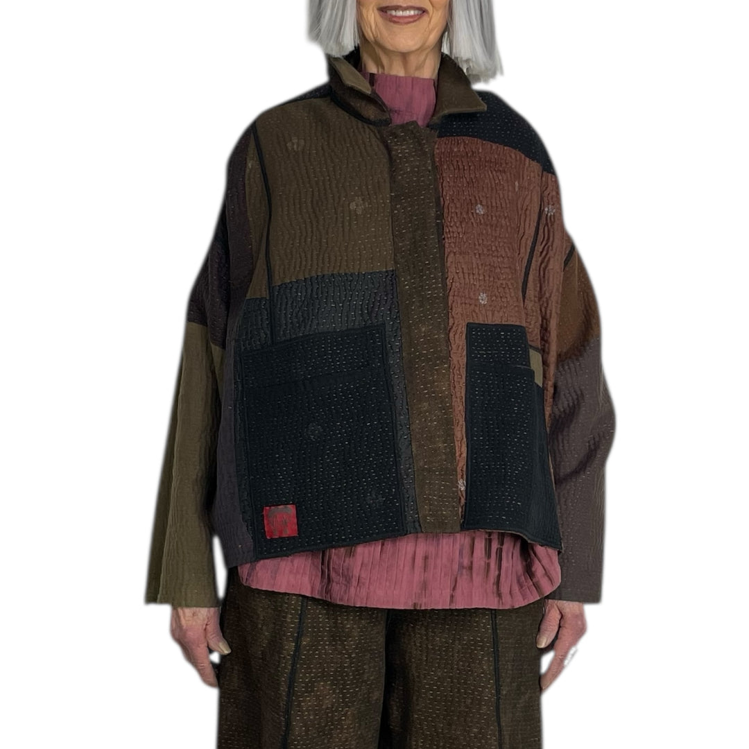 DENIM SUN-DYE CROPPED SHIRT JACKET