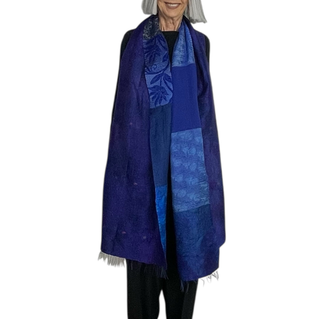 GEORGETTE JACQUARD PATCH SCARF STANDARD