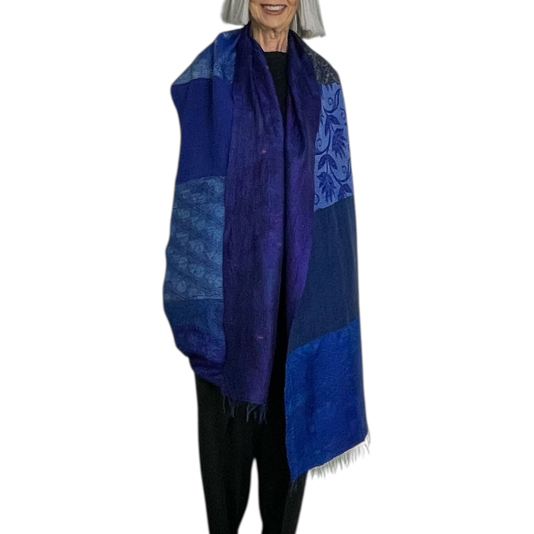 GEORGETTE JACQUARD PATCH SCARF STANDARD