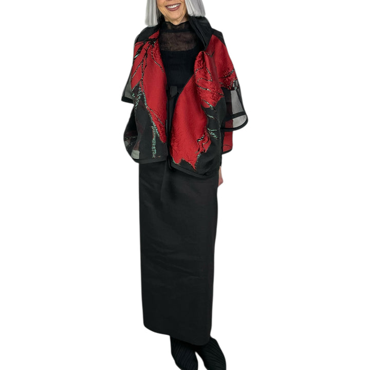 BROCADE/SHEER KIMONO JACKET