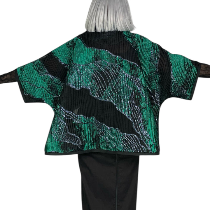 BROCADE/SHEER KIMONO JACKET