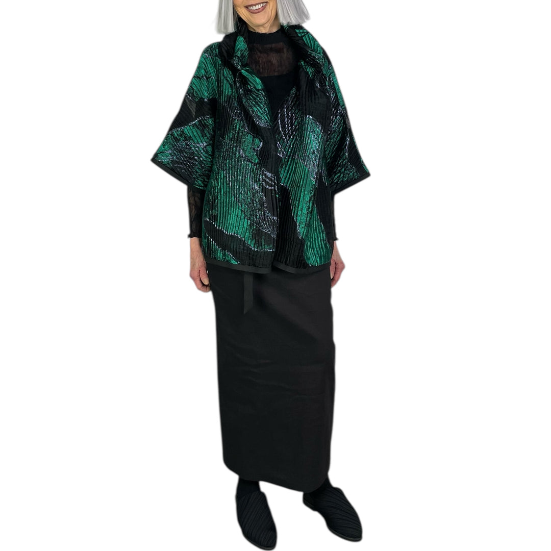 BROCADE/SHEER KIMONO JACKET