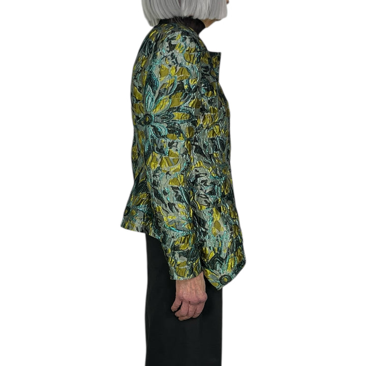 BROCADE ZIP FRONT SHAPED JACKET