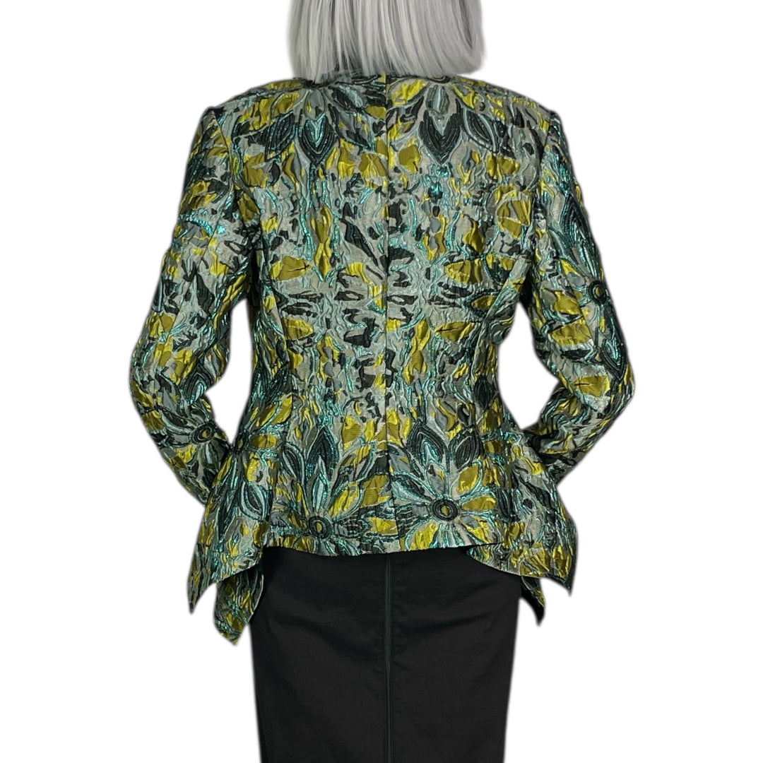 BROCADE ZIP FRONT SHAPED JACKET