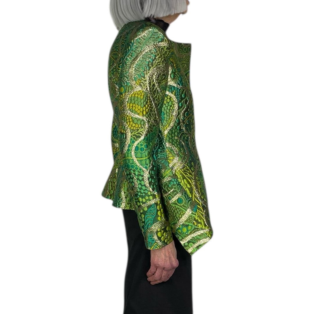 BROCADE ZIP FRONT SHAPED JACKET