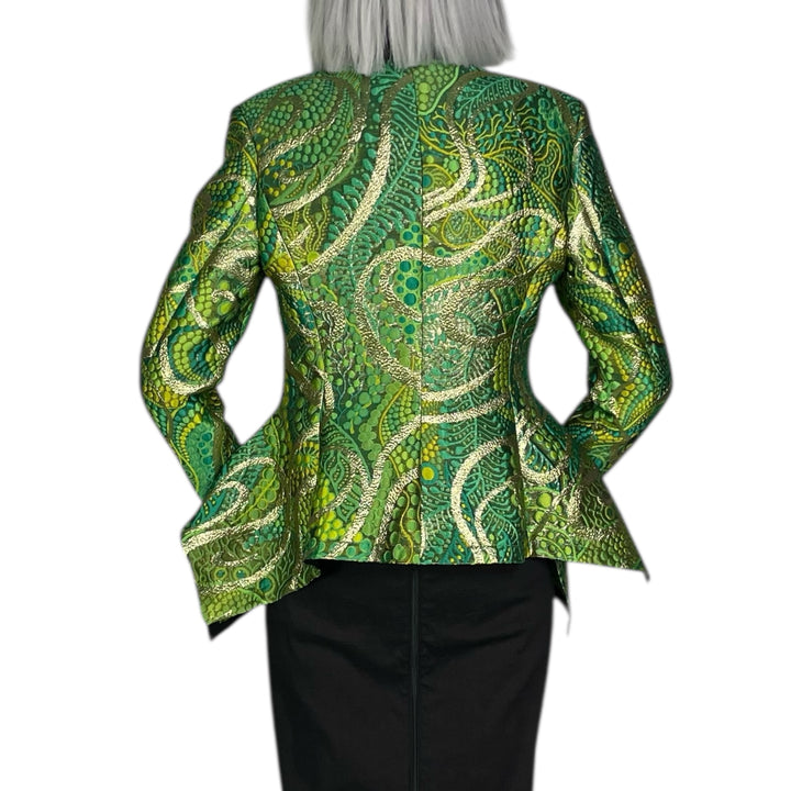 BROCADE ZIP FRONT SHAPED JACKET