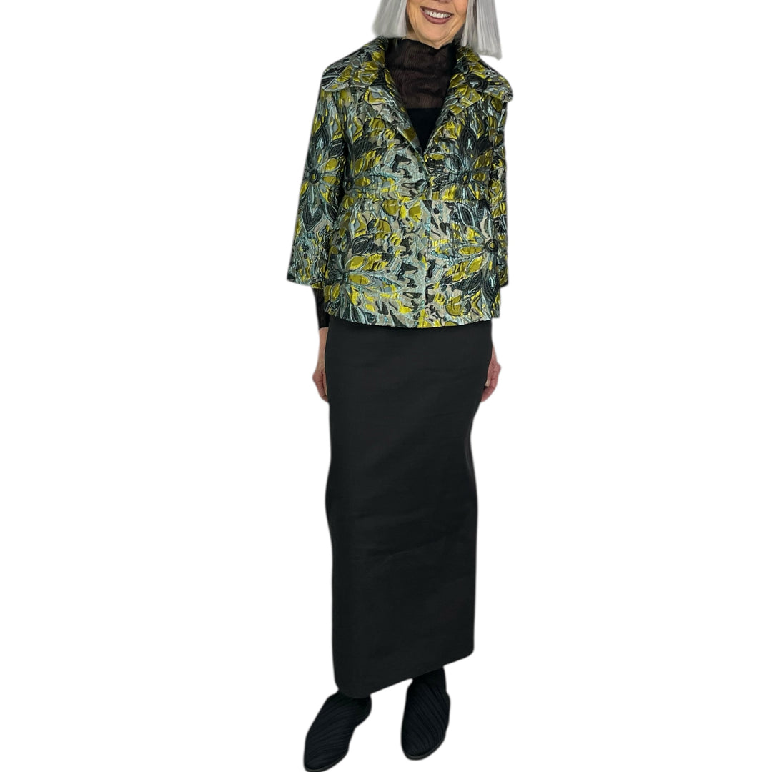 BROCADE SHAPED JACKET W/PEPLUM