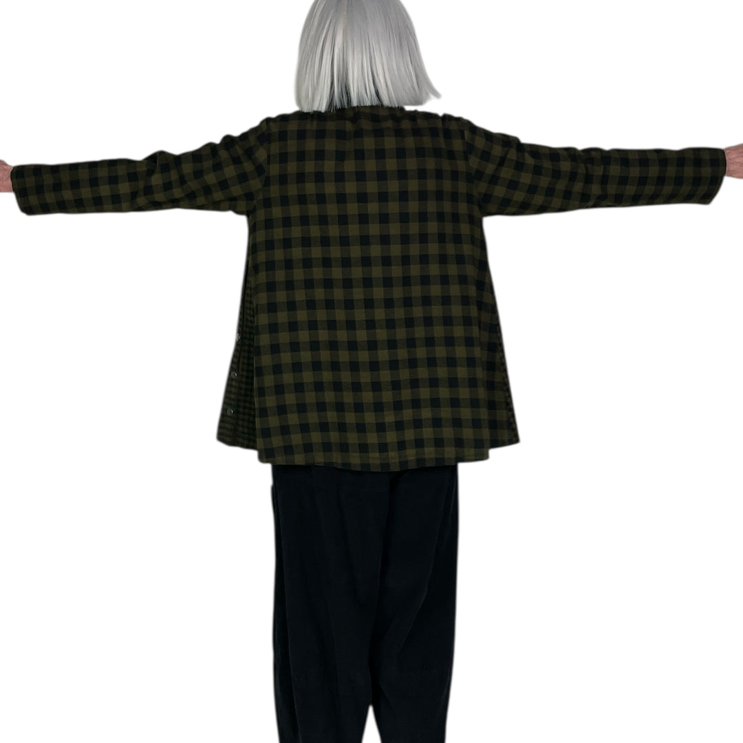 CHECK GUSSET PLACKET SHIRT