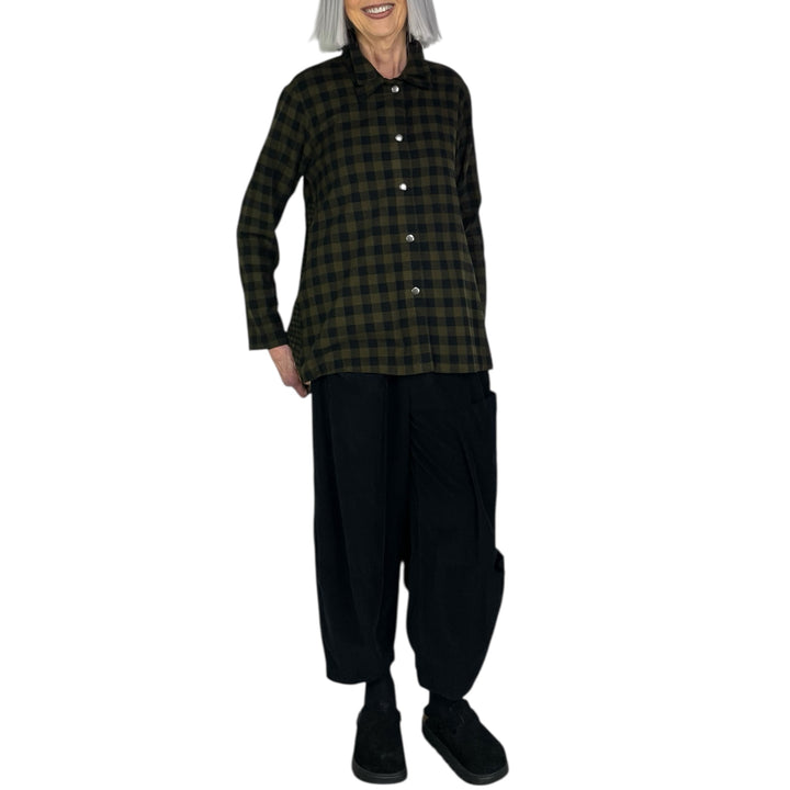 CHECK GUSSET PLACKET SHIRT