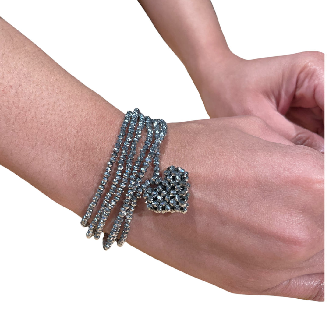 BEAD CHAIN BRACELET W/HEART