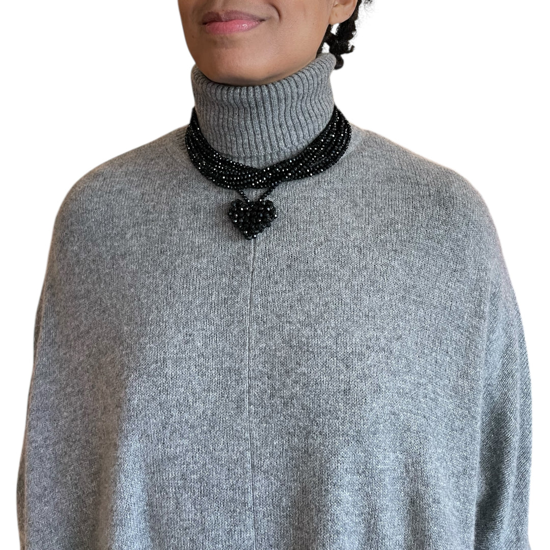 MEGA BEADED STRAND HEART CHOKER