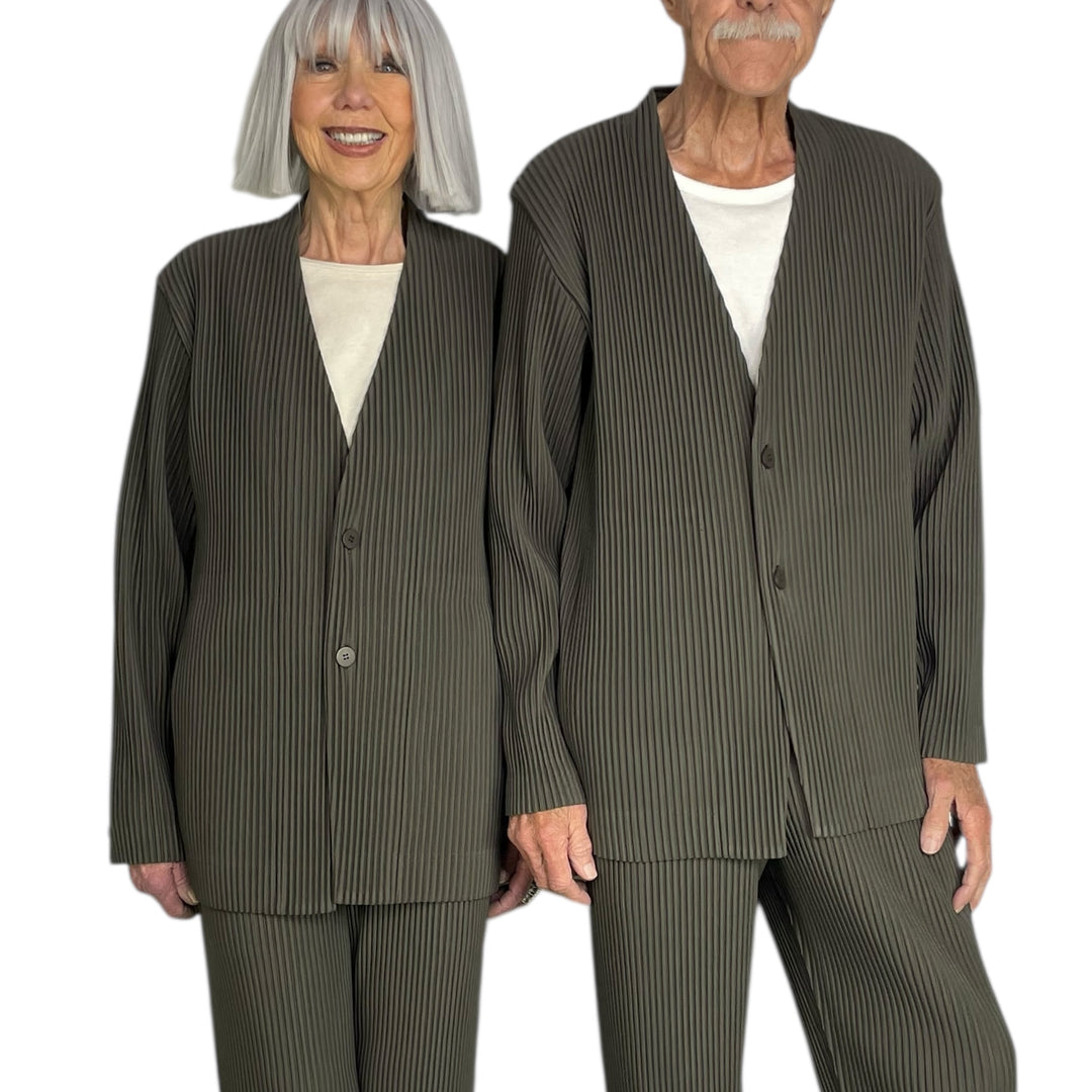 TAILORED PLEATS 2 V-NECK JACKET