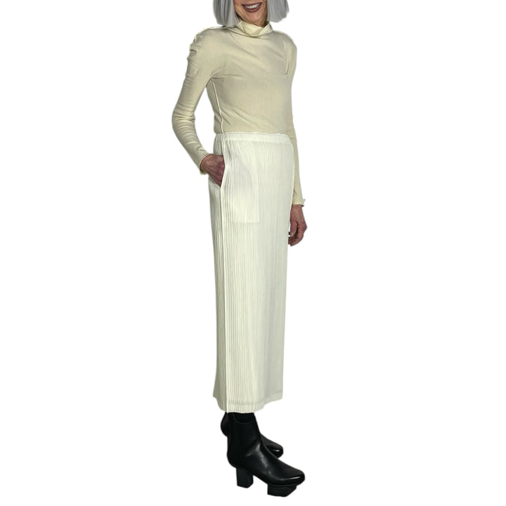 HATCHING PLEATS SKIRT