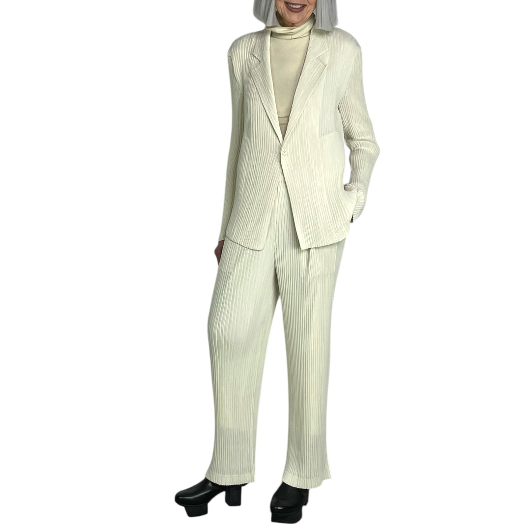 HATCHING PLEATS PANTS