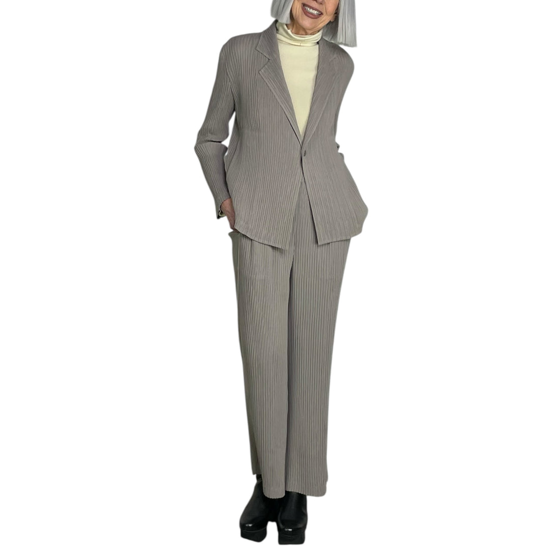 HATCHING PLEATS PANTS