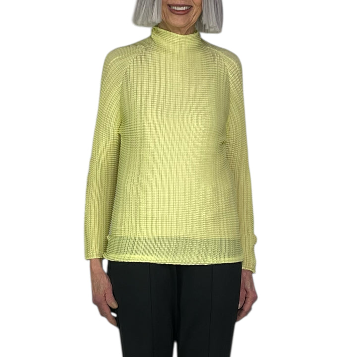 WOOLY PLEATS-66 HI-NECK TOP