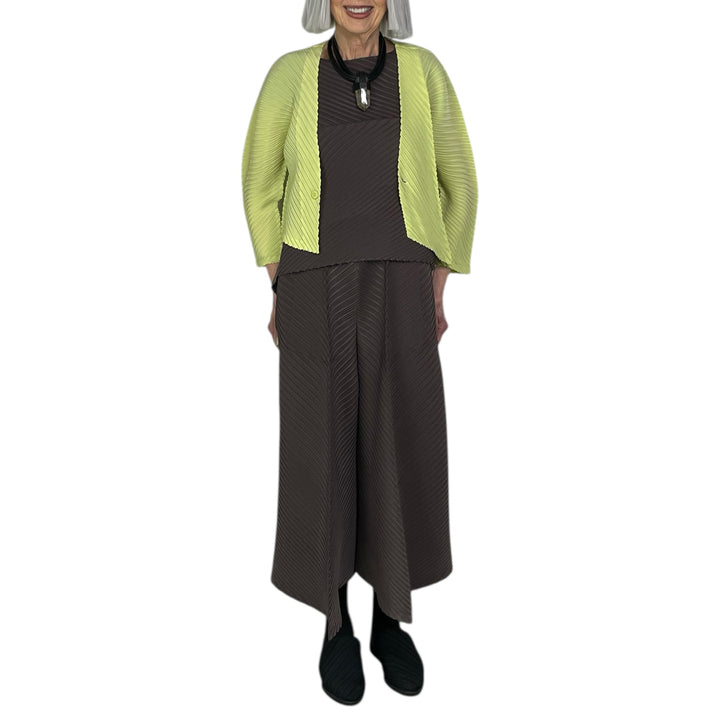 PLASTER PLEATS SOLID CARDIGAN