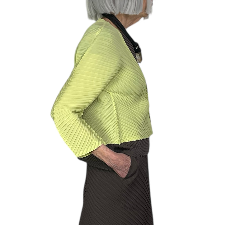 PLASTER PLEATS SOLID CARDIGAN