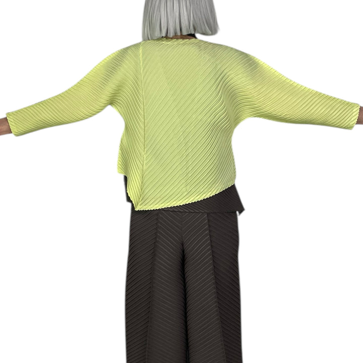 PLASTER PLEATS SOLID CARDIGAN