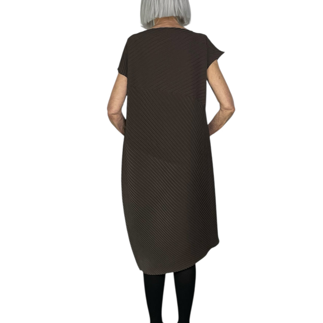 PLASTER PLEATS SOLID DRESS