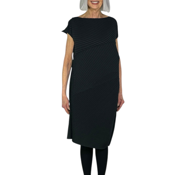 PLASTER PLEATS SOLID DRESS