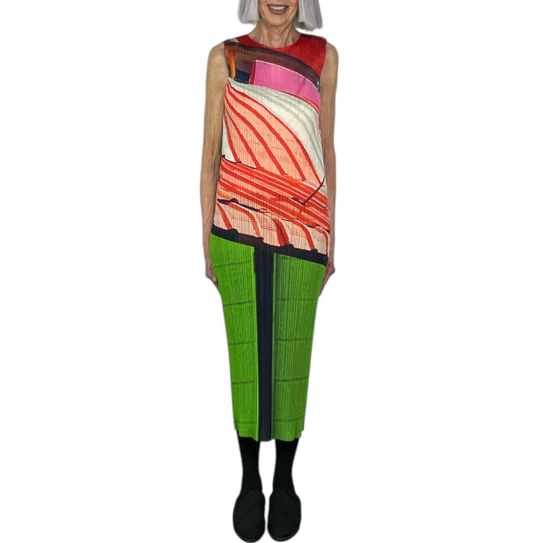 CITY COLLAGE SLEEVELESS DRESS