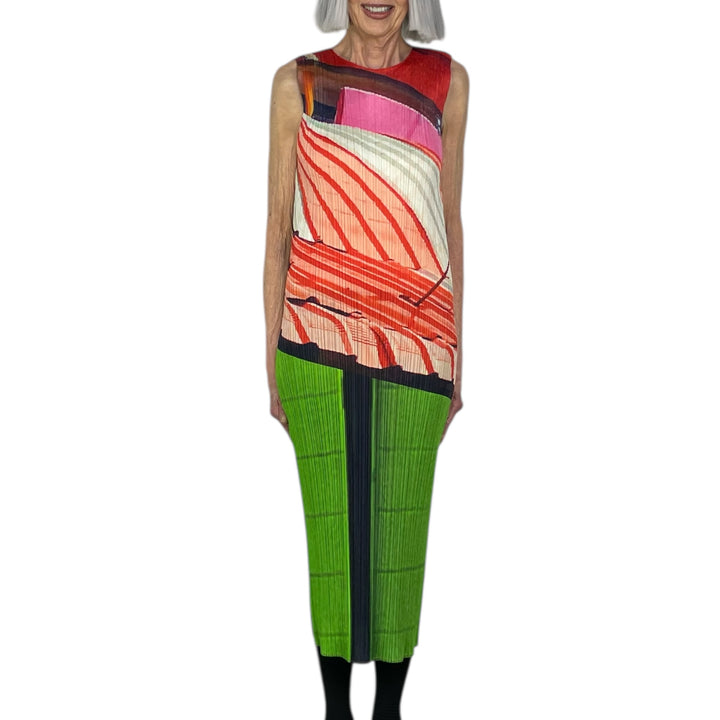 CITY COLLAGE SLEEVELESS DRESS