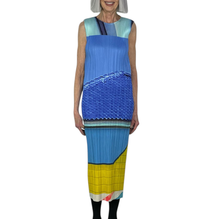 CITY COLLAGE SLEEVELESS DRESS