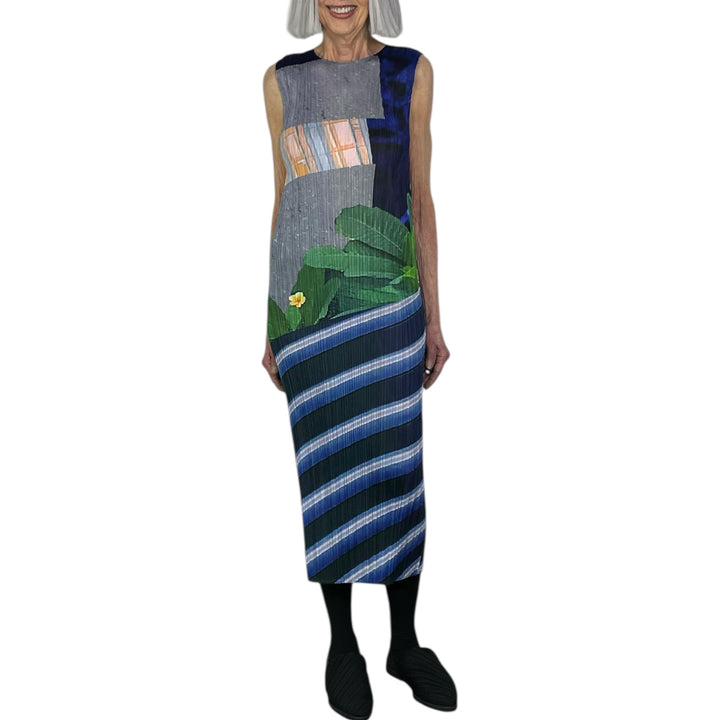 CITY COLLAGE SLEEVELESS DRESS