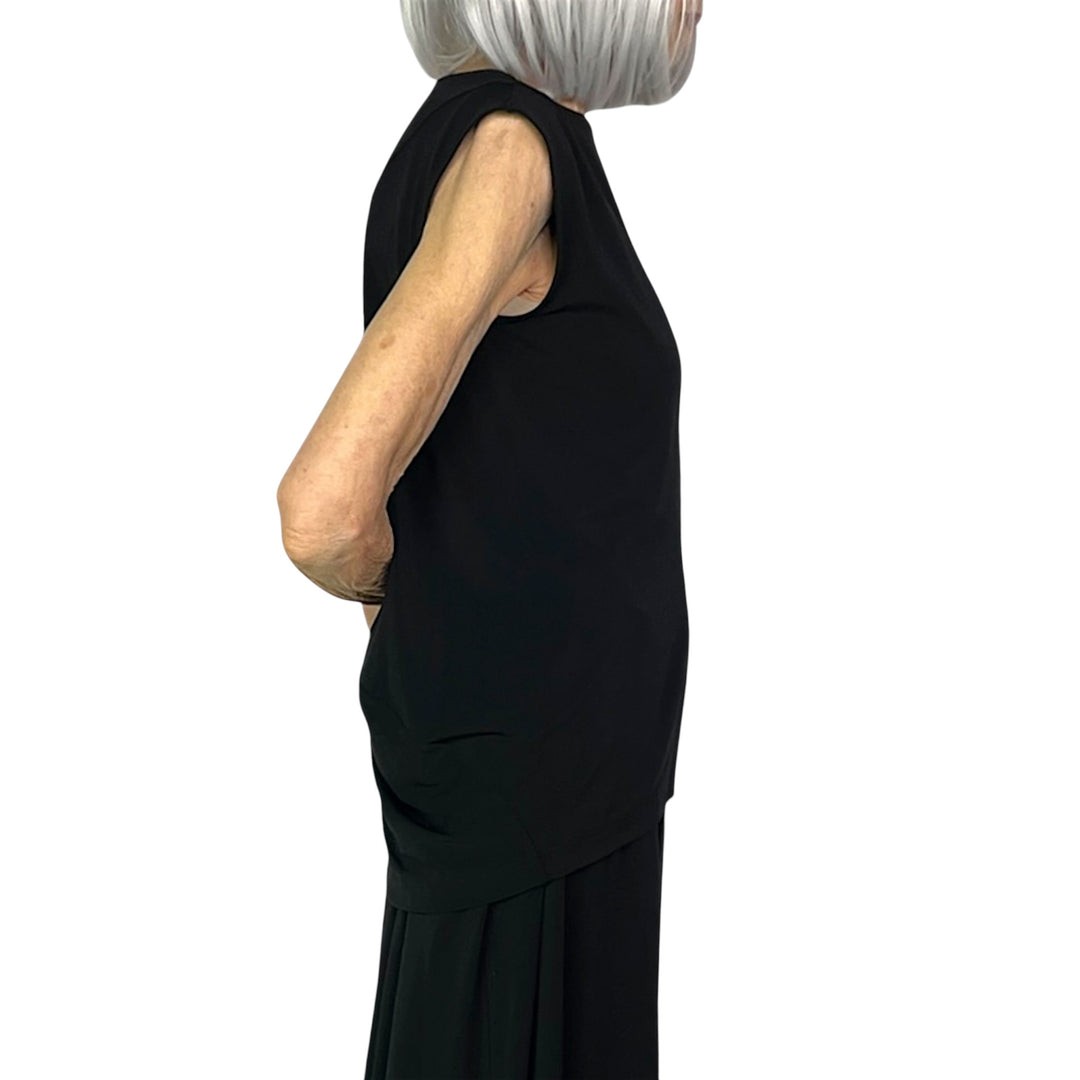 DRAPE JERSEY-68 SLEEVELESS TOP