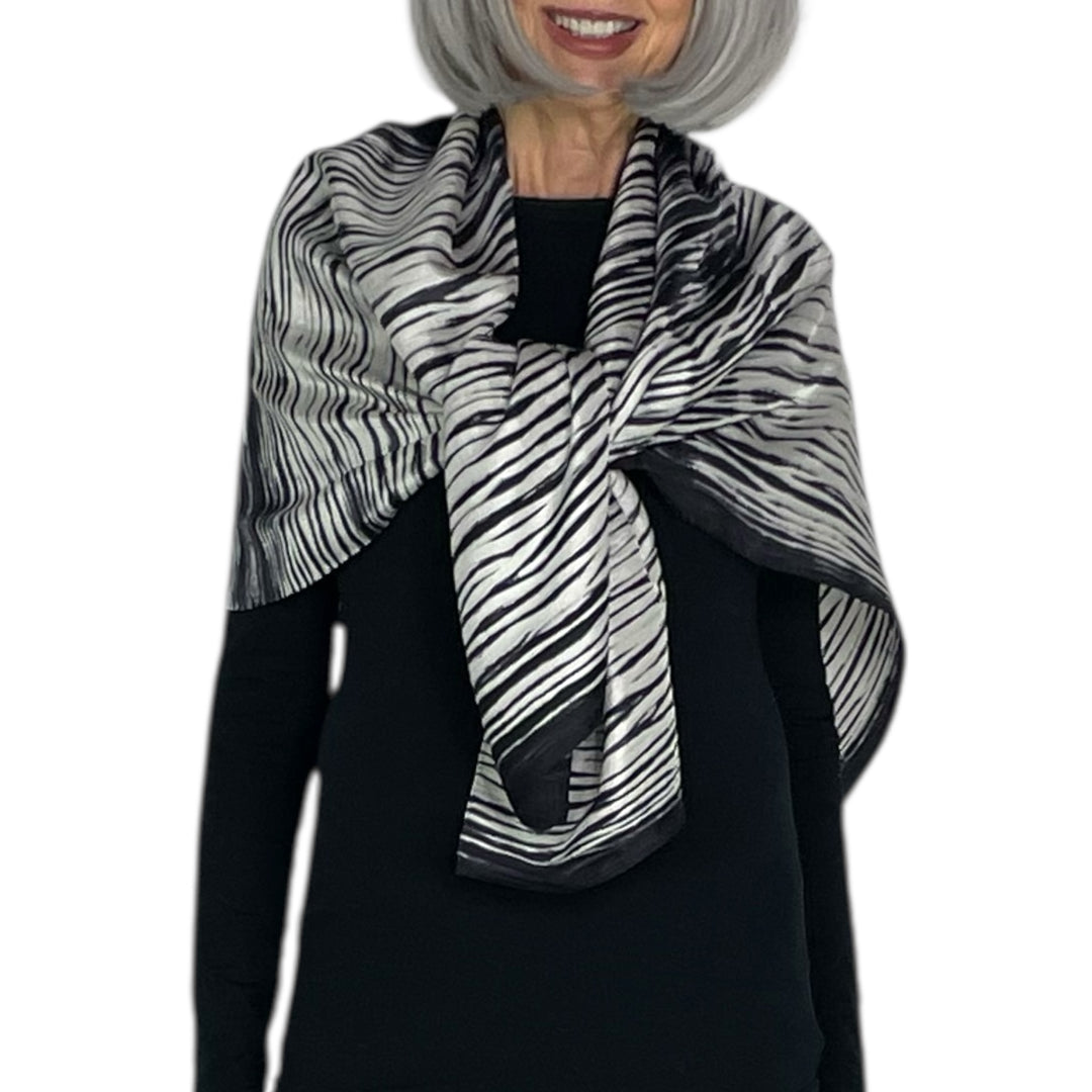 TRACES PRINT SILK SCARF