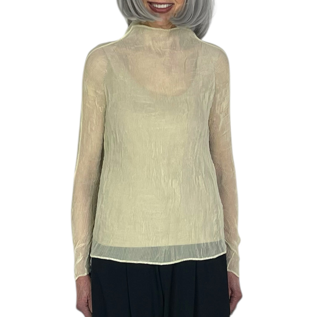 CHIFFON TWIST 3 HI-NECK TOP