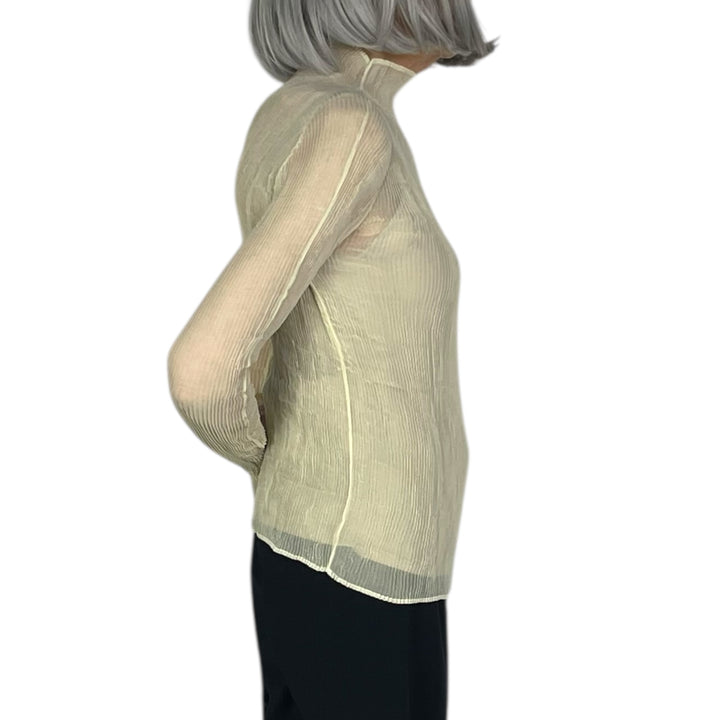 CHIFFON TWIST 3 HI-NECK TOP