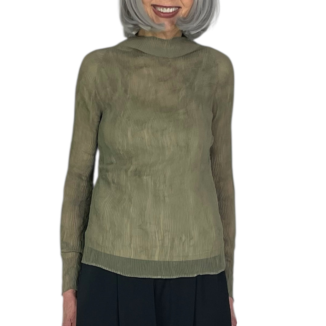 CHIFFON TWIST 3 HI-NECK TOP