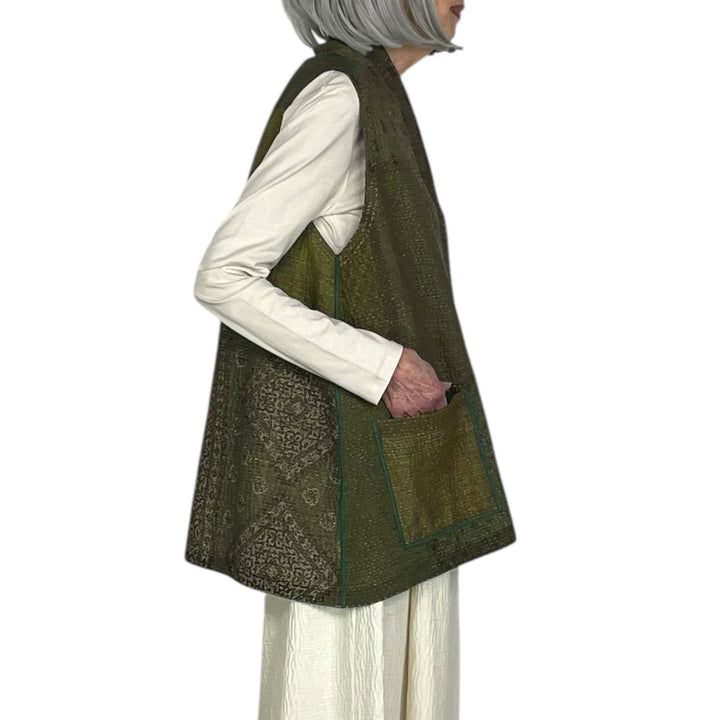 MUJI PATCH KIMONO VEST SHORT