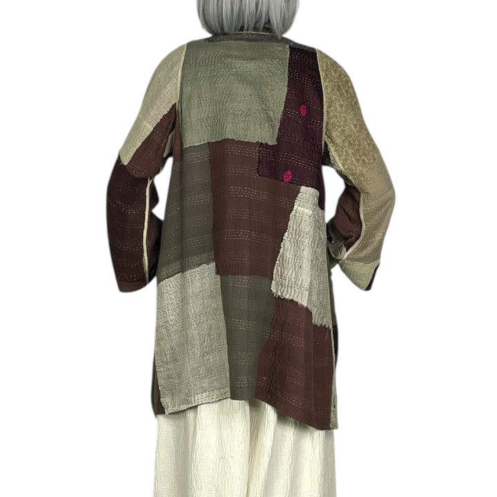 MOSAIC FRAY PATCH A-LINE JACKET