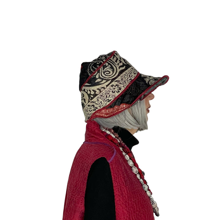 DOT & PAISLEY CIRCULAR BRIM HAT