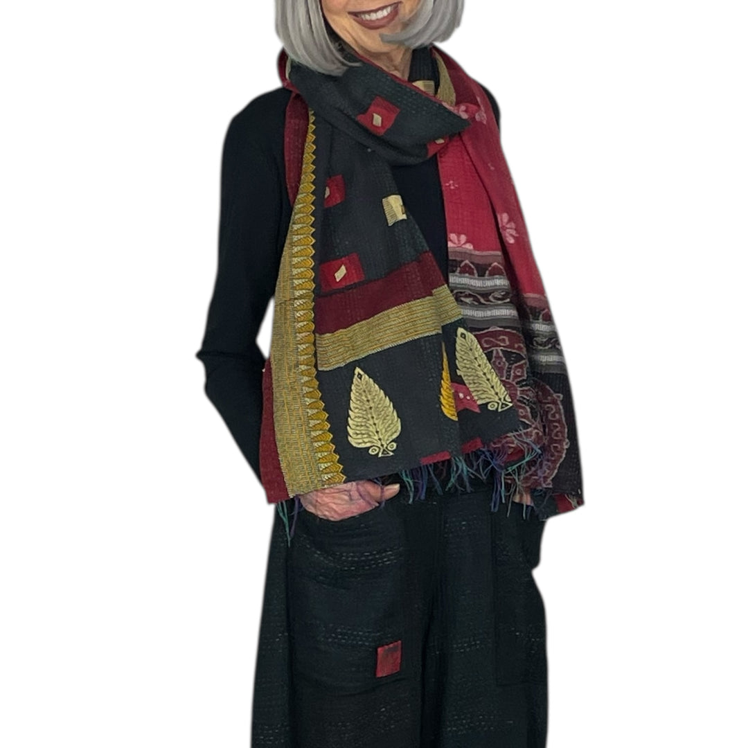 VINTAGE COTTON KANTHA SCARF STANDARD