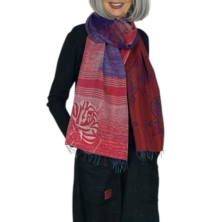 VINTAGE COTTON KANTHA SCARF STANDARD