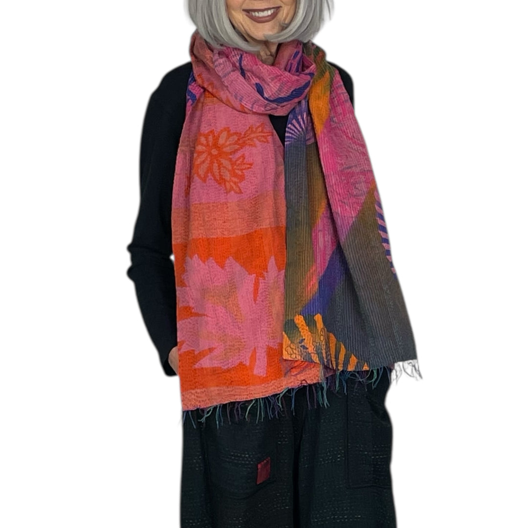 VINTAGE COTTON KANTHA SCARF STANDARD