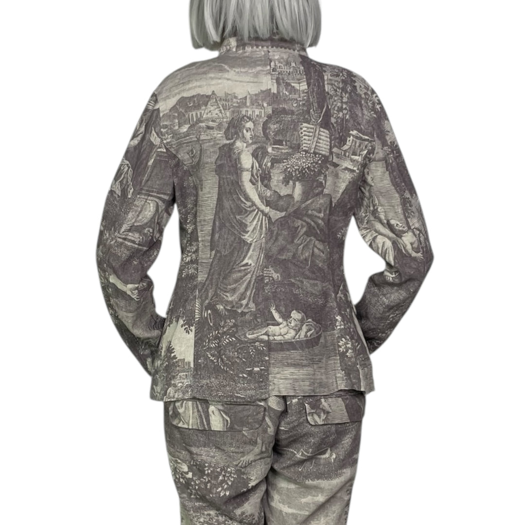SCENIC PRINT LINEN JACKET