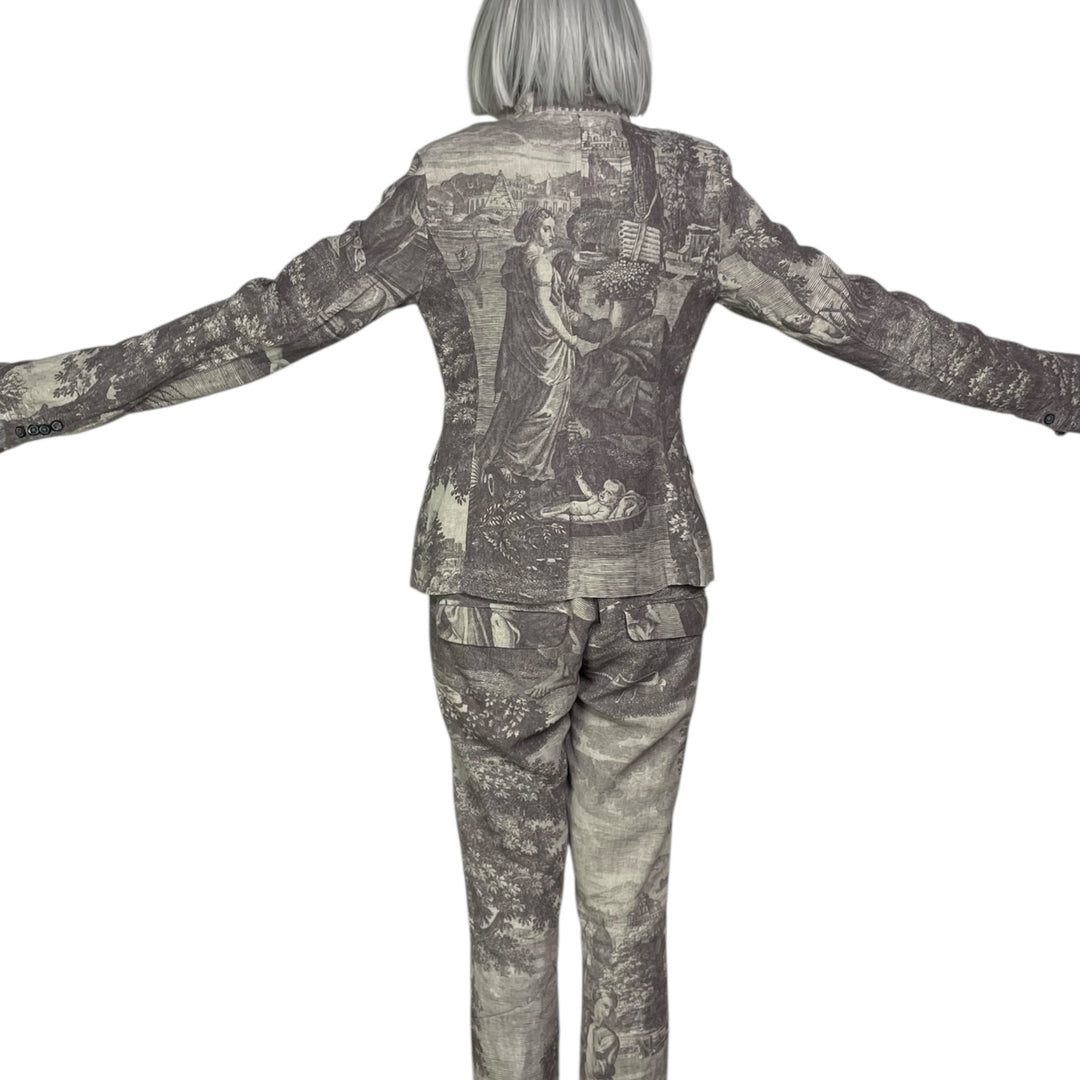 SCENIC PRINT LINEN JACKET